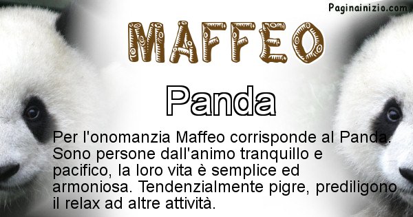 Maffeo - Animale associato al nome Maffeo