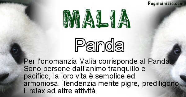 Malia - Animale associato al nome Malia