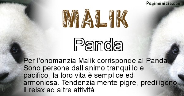 Malik - Animale associato al nome Malik