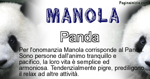 Manola - Animale associato al nome Manola