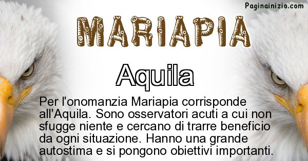 Mariapia - Animale associato al nome Mariapia