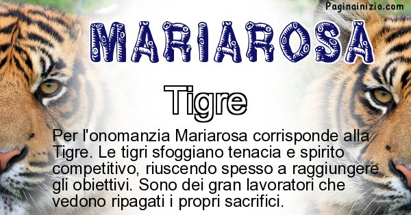 Mariarosa - Animale associato al nome Mariarosa