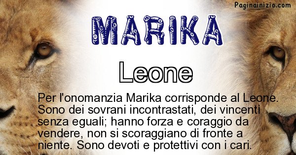 Marika - Animale associato al nome Marika