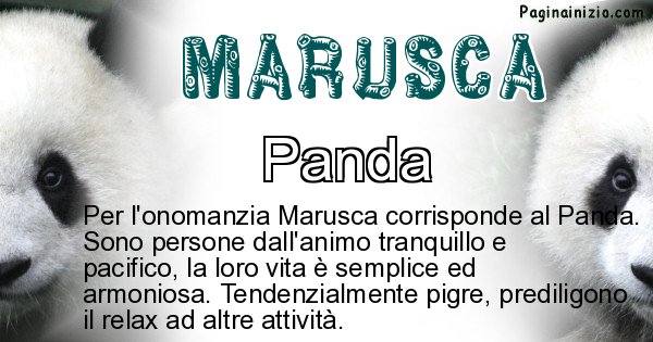 Marusca - Animale associato al nome Marusca