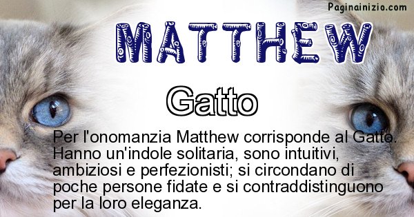 Matthew - Animale associato al nome Matthew