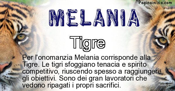 Melania - Animale associato al nome Melania