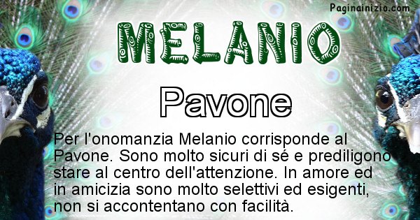 Melanio - Animale associato al nome Melanio