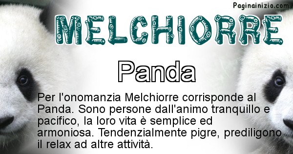 Melchiorre - Animale associato al nome Melchiorre