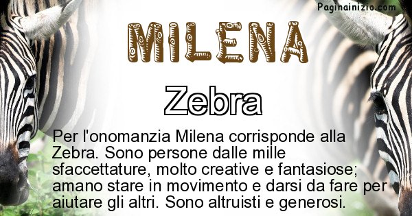 Milena - Animale associato al nome Milena