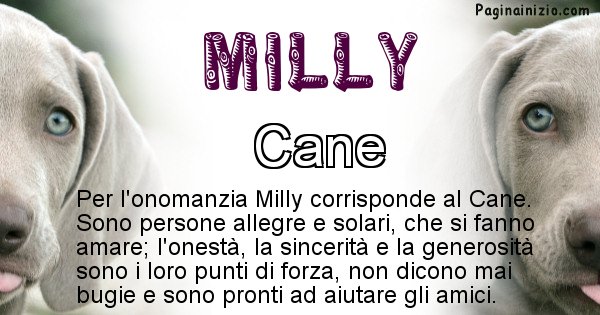 Milly - Animale associato al nome Milly