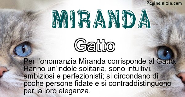 Miranda - Animale associato al nome Miranda