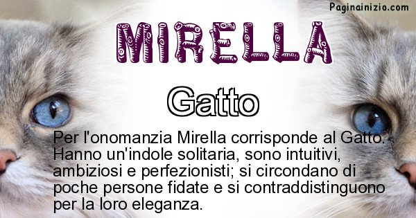 Mirella - Animale associato al nome Mirella