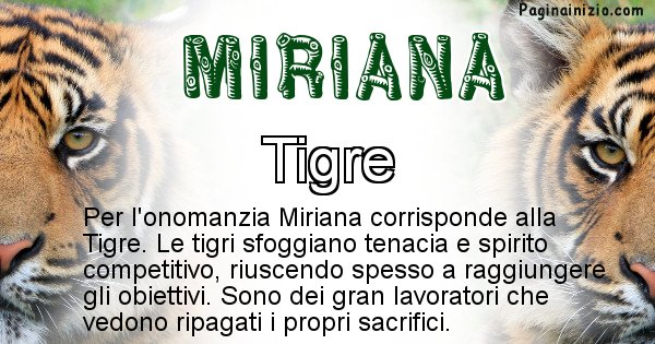 Miriana - Animale associato al nome Miriana