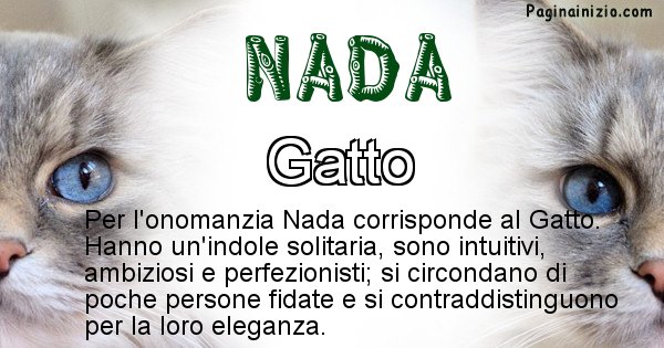 Nada - Animale associato al nome Nada