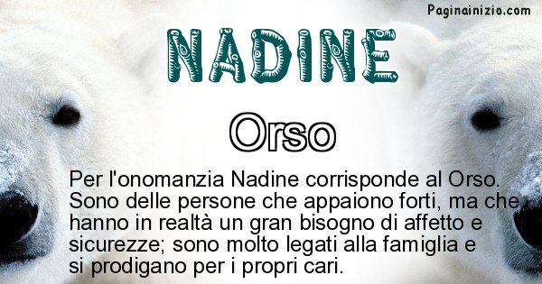 Nadine - Animale associato al nome Nadine