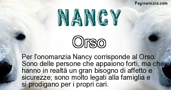 Nancy - Animale associato al nome Nancy