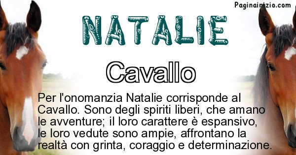 Natalie - Animale associato al nome Natalie