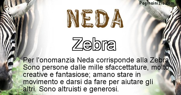 Neda - Animale associato al nome Neda