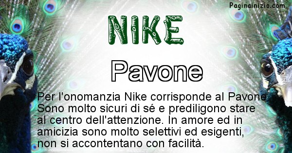 Nike - Animale associato al nome Nike