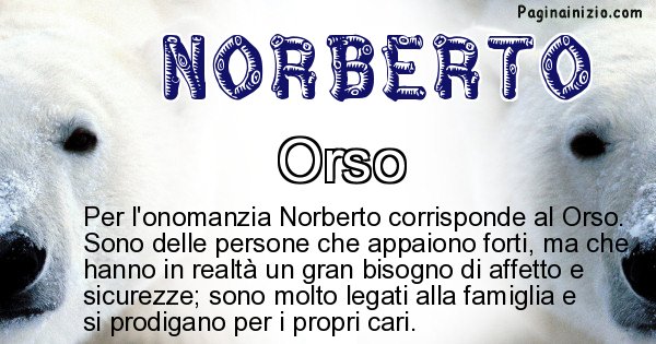 Norberto - Animale associato al nome Norberto