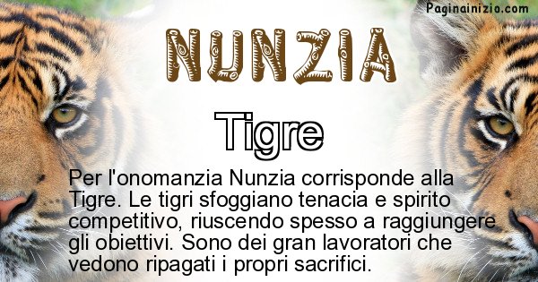 Nunzia - Animale associato al nome Nunzia