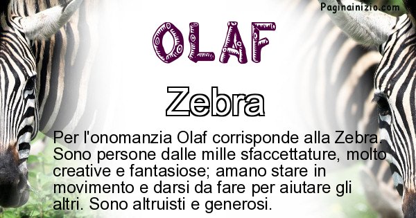 Olaf - Animale associato al nome Olaf