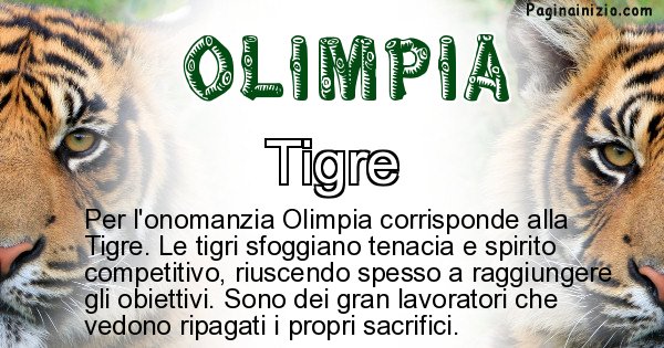 Olimpia - Animale associato al nome Olimpia