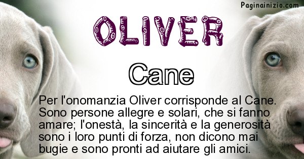 Oliver - Animale associato al nome Oliver