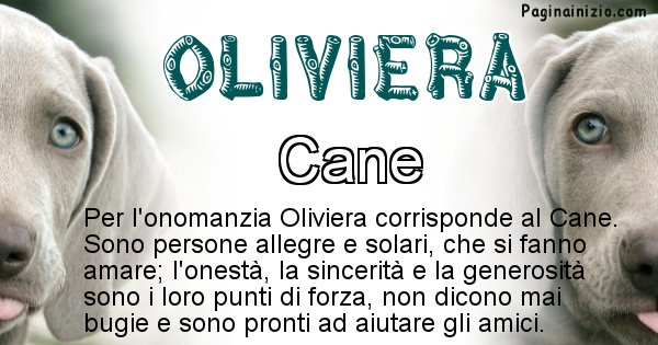 Oliviera - Animale associato al nome Oliviera