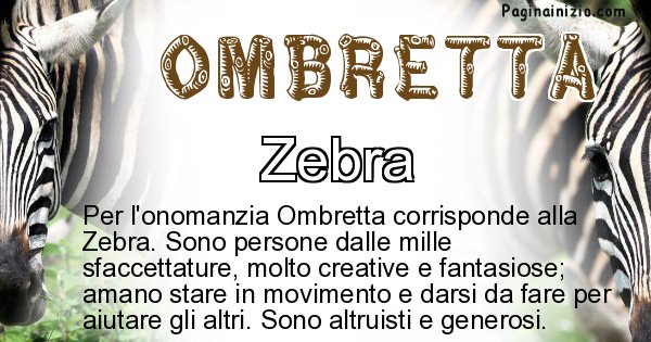 Ombretta - Animale associato al nome Ombretta