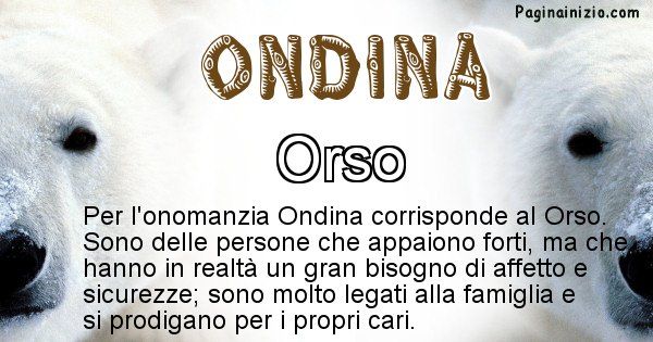 Ondina - Animale associato al nome Ondina