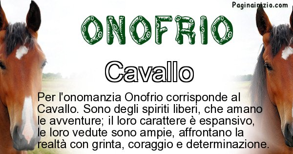Onofrio - Animale associato al nome Onofrio