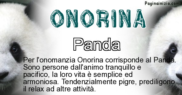 Onorina - Animale associato al nome Onorina