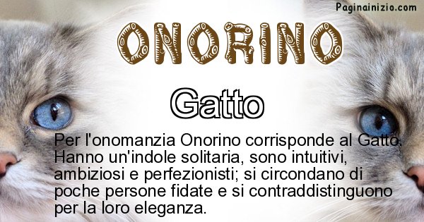 Onorino - Animale associato al nome Onorino