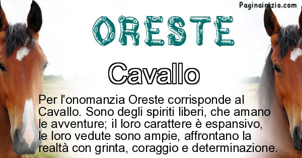 Oreste - Animale associato al nome Oreste