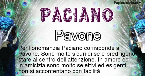 Paciano - Animale associato al nome Paciano