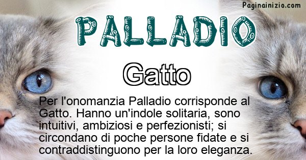 Palladio - Animale associato al nome Palladio