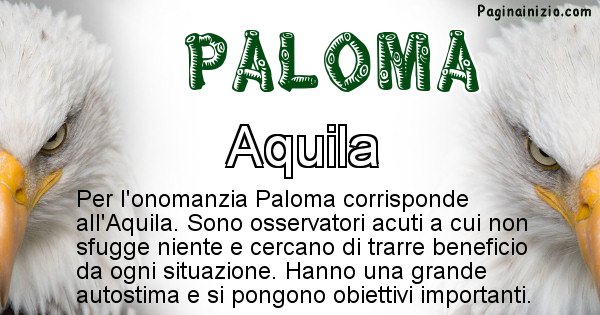 Paloma - Animale associato al nome Paloma