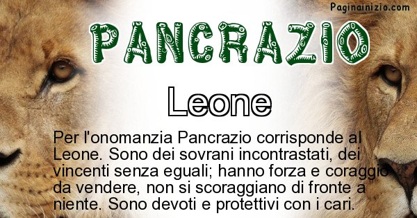 Pancrazio - Animale associato al nome Pancrazio