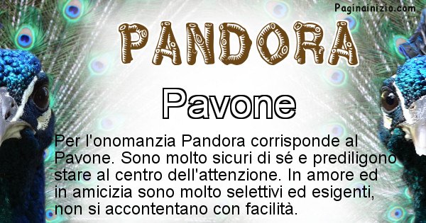 Pandora - Animale associato al nome Pandora