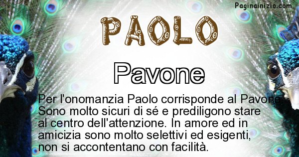 Paolo - Animale associato al nome Paolo