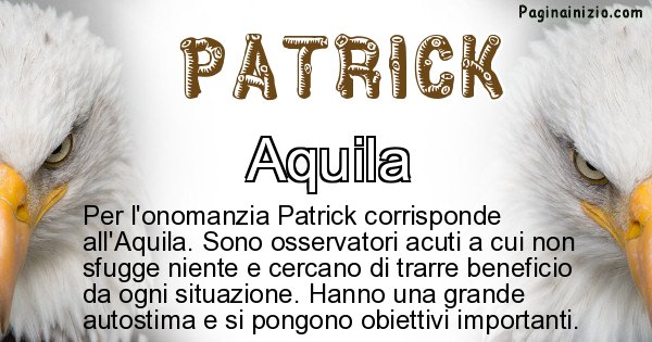 Patrick - Animale associato al nome Patrick