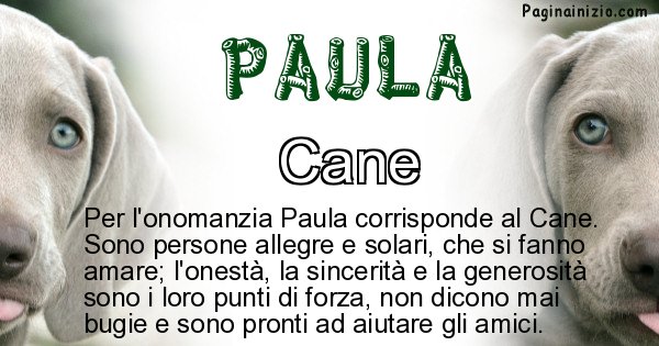 Paula - Animale associato al nome Paula