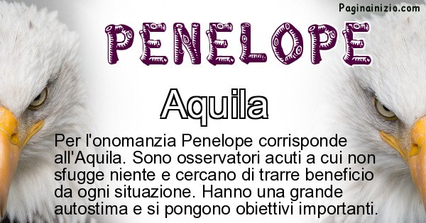 Penelope - Animale associato al nome Penelope