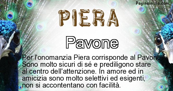 Piera - Animale associato al nome Piera