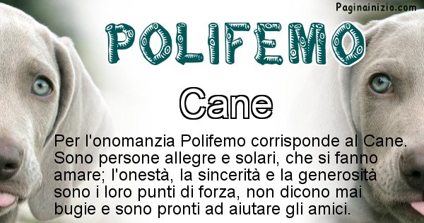 Polifemo - Animale associato al nome Polifemo