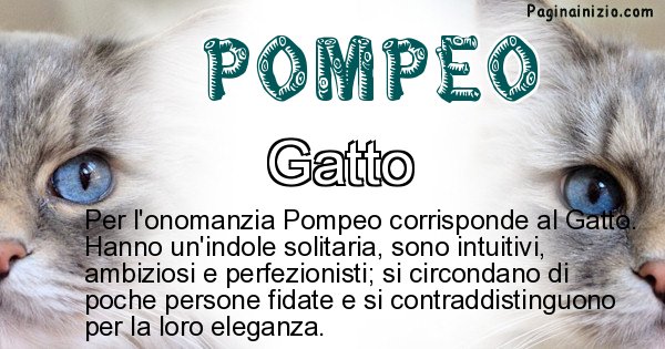 Pompeo - Animale associato al nome Pompeo