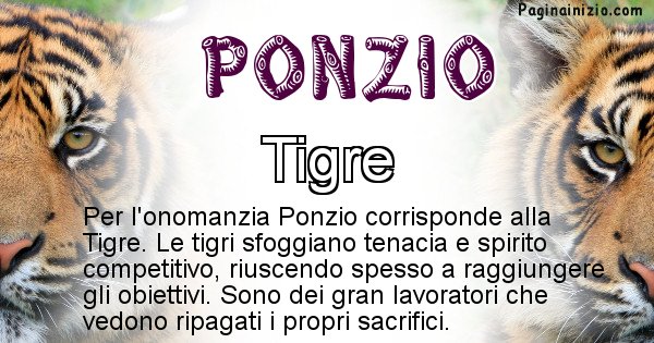 Ponzio - Animale associato al nome Ponzio