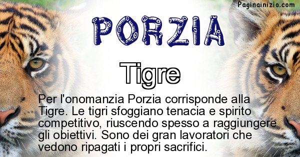 Porzia - Animale associato al nome Porzia