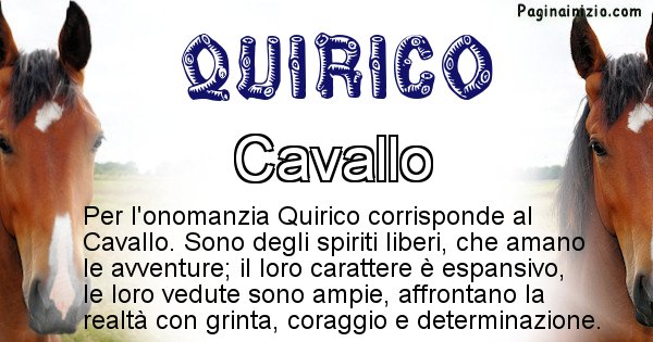 Quirico - Animale associato al nome Quirico